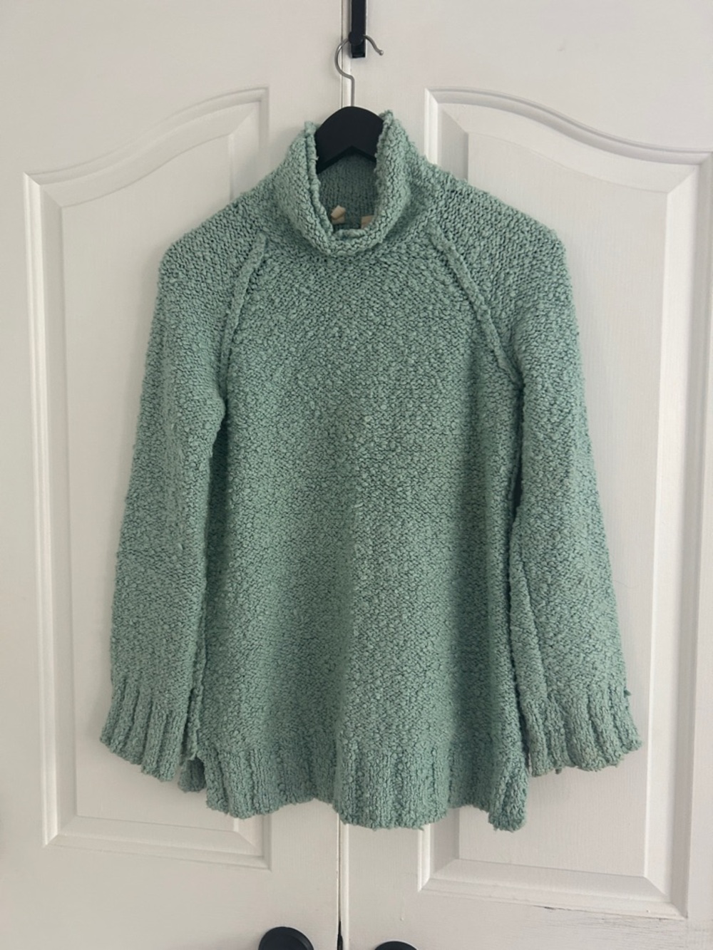 Anthropologie - Moth - Mint Green Bouclé Turtleneck Sweater